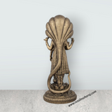 Vishnu Murti - 12 x 5 Inches | Resin Statue/ Brass Polish Vishnu Idol for Pooja - Retail Maharaj