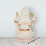Ganesh Lakshmi Idol - 3 x 2 Inches | Marble Dust Murti/ Ganesh Lakshmi Statue for Pooja - Retail Maharaj