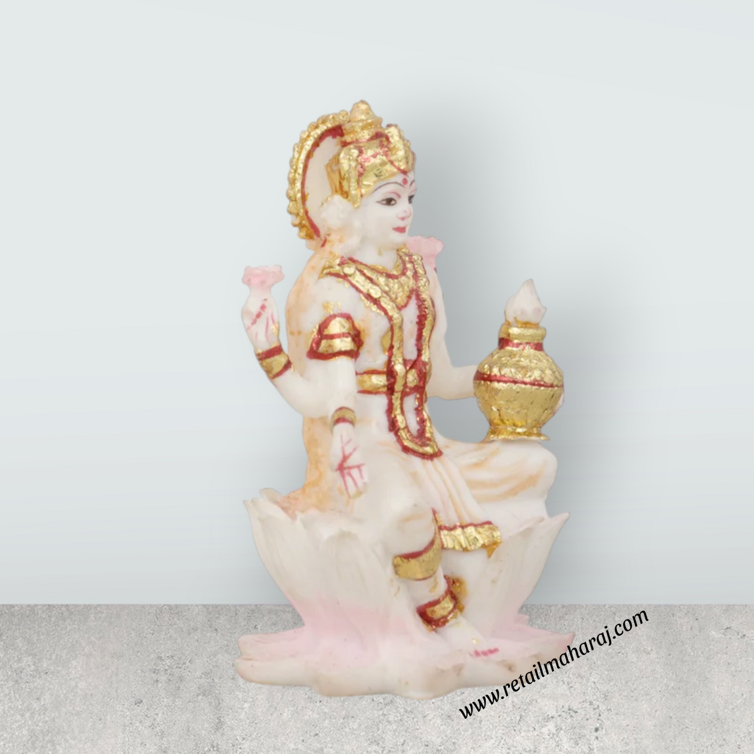 Ganesh Lakshmi Idol - 3 x 2 Inches | Marble Dust Murti/ Ganesh Lakshmi Statue for Pooja - Retail Maharaj