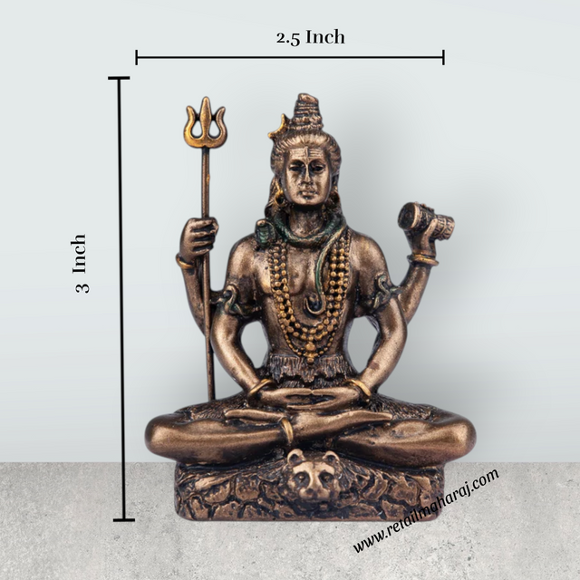 Shivan Statue - 3 x 2.5 Inches | Resin Statue/ Shiv Murti/ Shivan Idol for Pooja - Retail Maharaj