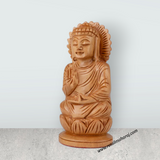 Buddha Statue - 4 x 2 Inches | Buddha Murti/ Buddha Idol/ Wooden Statue for Home/ 60 Gms - Retail Maharaj