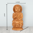 Buddha Statue - 5 x 2.5 Inches | Buddha Murti/ Buddha Idol/ Wooden Statue for Home/ 110 Gms - Retail Maharaj