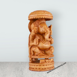 Chatter Ganesh Murti - 6 x 3 Inches | Wooden Statue/ Ganapati Idol/ Vinayagar Statue for Home Decor - Retail Maharaj