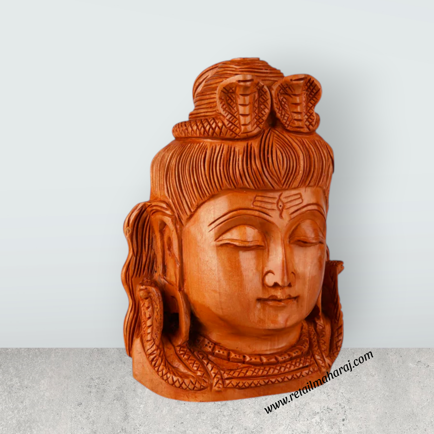 Shiva Bust Statue - 5 x 3.5 Inches | Wooden Statue/ Shiv Murti/ Shivan Idol for Pooja - Retail Maharaj