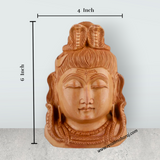Shiva Bust Statue - 6 x 4 Inches | Wooden Statue/ Shiv Murti/ Shivan Idol for Pooja - Retail Maharaj