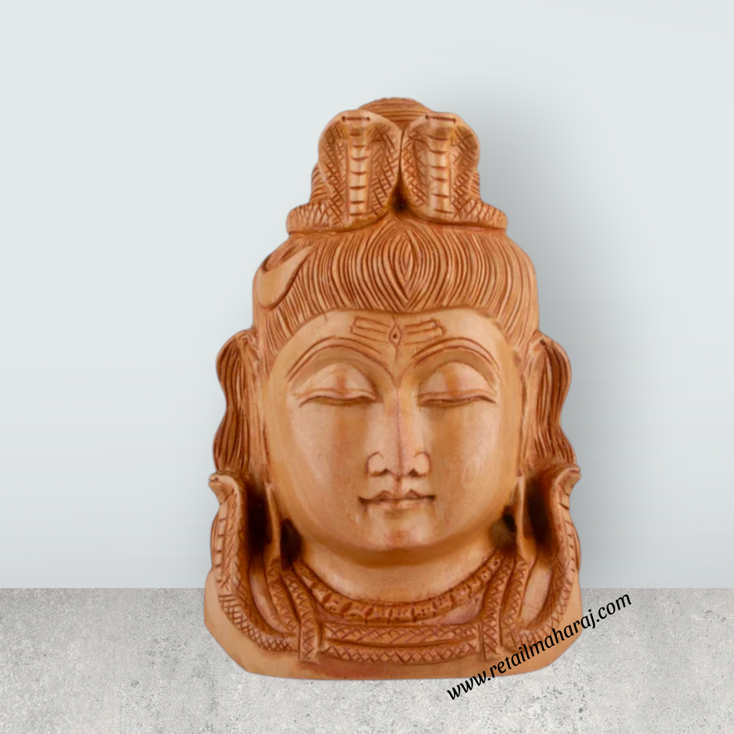 Shiva Bust Statue - 6 x 4 Inches | Wooden Statue/ Shiv Murti/ Shivan Idol for Pooja - Retail Maharaj