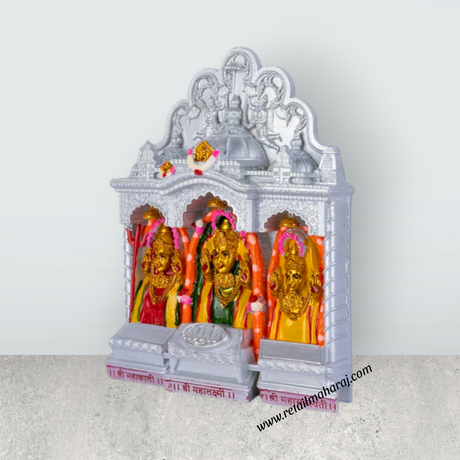 Mumbai Maha Lakshmi Murti - 6 x 4.5 Inches | Marble Dust Mahalakshmi Idol / Mahalaxmi Statue For Home & Pooja - Retail Maharaj