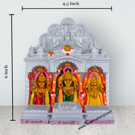 Mumbai Maha Lakshmi Murti - 6 x 4.5 Inches | Marble Dust Mahalakshmi Idol / Mahalaxmi Statue For Home & Pooja - Retail Maharaj