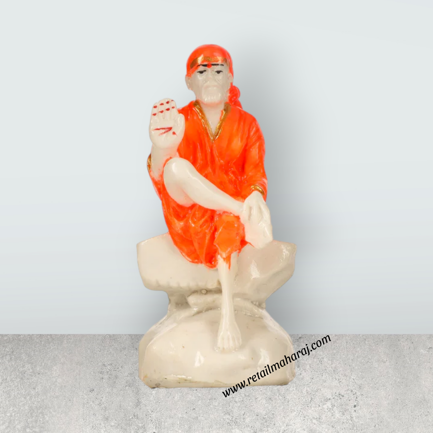 Saibaba Statue - 4 x 2 Inches | Sai Baba Vigraham/ Marble Murti/ Saibaba Idol for Pooja - Retail Maharaj