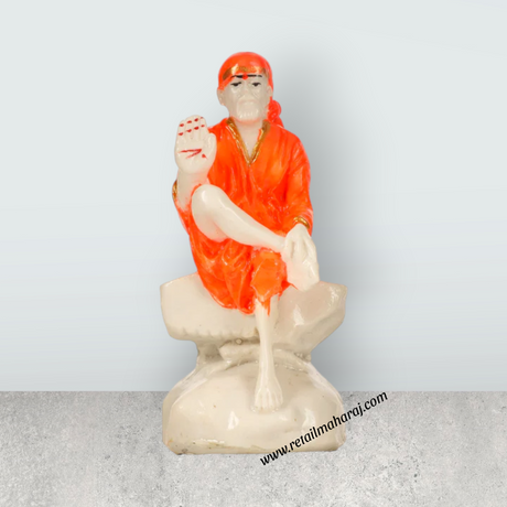 Saibaba Statue - 4 x 2 Inches | Sai Baba Vigraham/ Marble Murti/ Saibaba Idol for Pooja - Retail Maharaj