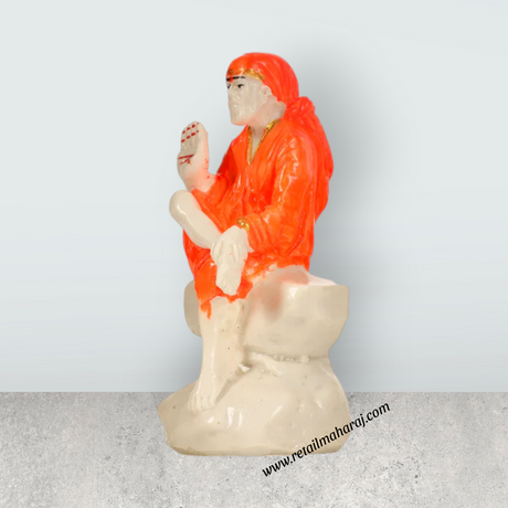 Saibaba Statue - 4 x 2 Inches | Sai Baba Vigraham/ Marble Murti/ Saibaba Idol for Pooja - Retail Maharaj