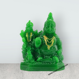 Laxmi Kuber Statue - 4 x 3 Inches Green | Resin Lakshmi Kuber Idol/ Laxmi Kuber Idol for Pooja