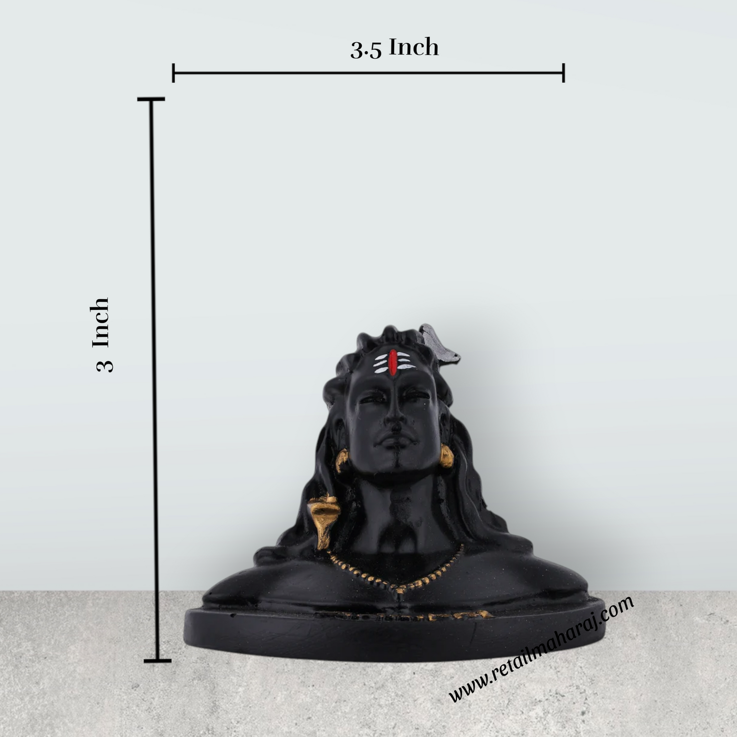 Adiyogi Shiva Statue - 3 x 3.5 Inches | Adiyogi Statue / Resin Statue / Adiyogi Murti For Home Decor - Retail Maharaj