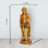 Anjaneya Statue - 10 x 3 Inches | Hanuman Statue/ Hanuman Murti/ Resin Statue for Pooja - Retail Maharaj