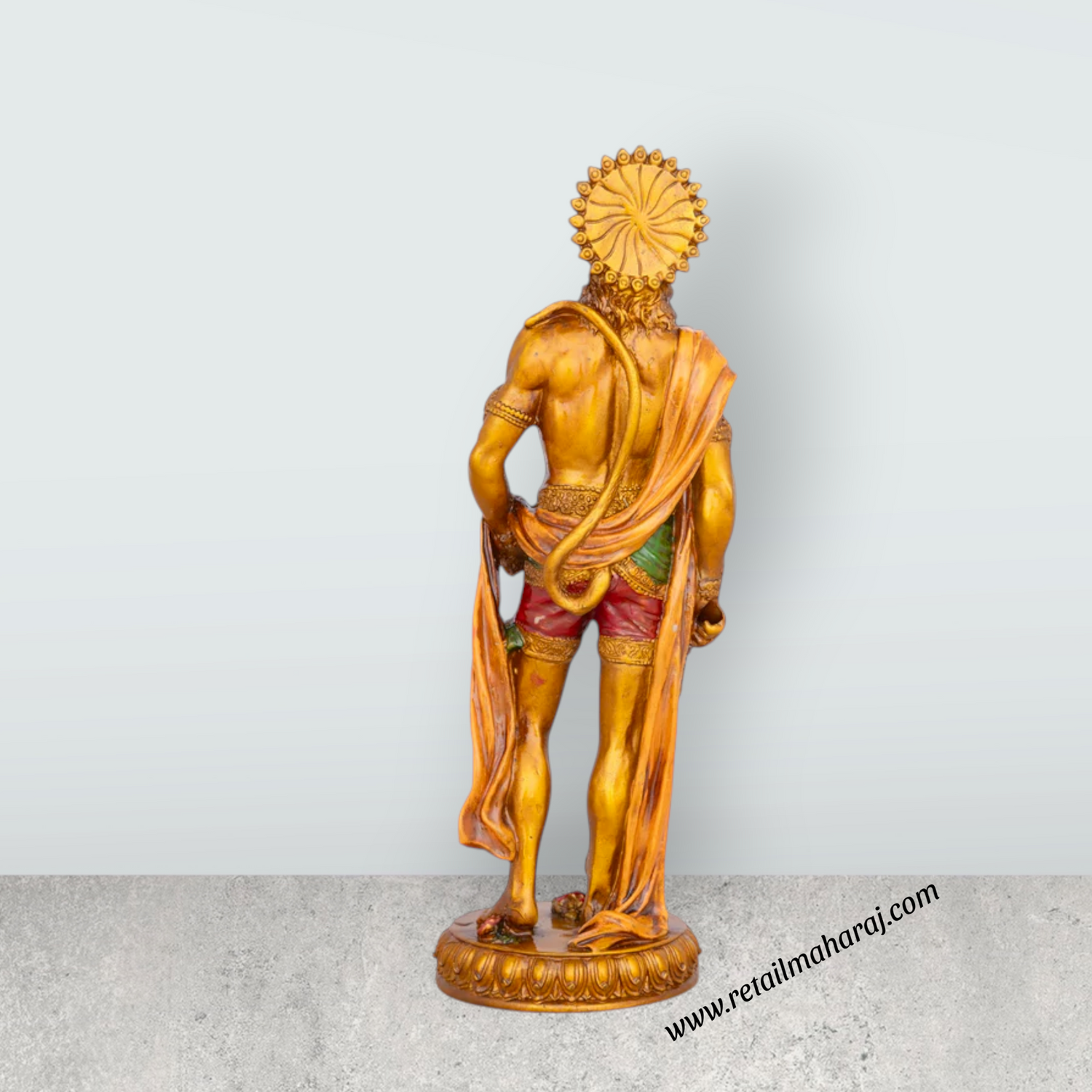 Anjaneya Statue - 10 x 3 Inches | Hanuman Statue/ Hanuman Murti/ Resin Statue for Pooja - Retail Maharaj