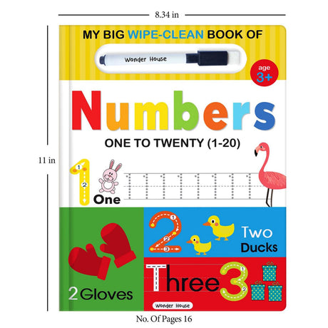 My Big Wipe And Clean Book of Numbers for Kids : 1 to 20 - Retail Maharaj