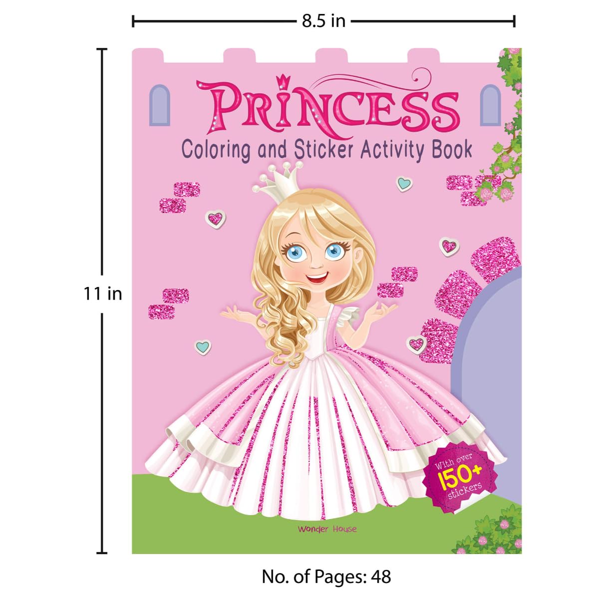 Princesses - Coloring and Sticker Activity Book (With 150+ Stickers) - Retail Maharaj