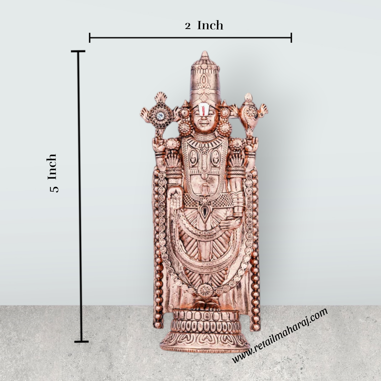 Balaji Murti - 5 x 2 Inches | Balaji Statue/ Tirupati Balaji Idol for Pooja - Retail Maharaj
