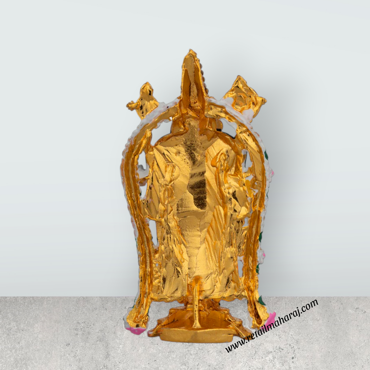 Pushpa Balaji Murti - 3.5 x 2 Inches | Multicolour Stone Balaji Idol/ Balaji Statue for Car - Retail Maharaj