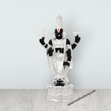 Resin Balaji Murti Standing On Base - 3.5 x 1.75 Inches | Silver Polish Venkateswara Idol for Table Top Decor - Retail Maharaj