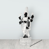 Resin Balaji Murti Standing On Base - 3.5 x 1.75 Inches | Silver Polish Venkateswara Idol for Table Top Decor - Retail Maharaj