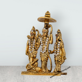 Ram Darbar Murti - 2.5 x 1.75 Inches | Stone & Gold Polish Ram Darbar Idol / Ram Darbar Statue For Car Decor - Retail Maharaj