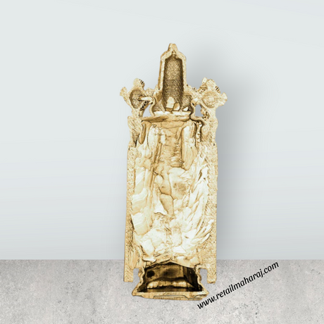 Balaji Murti - 5 x 2 Inches | Gold Polish Balaji Standing Statue/ Tirupati Balaji Idol for Pooja - Retail Maharaj