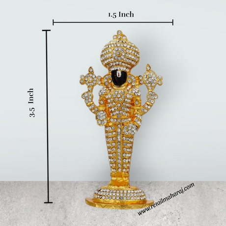 Standing Balaji Murti - 3.5 x 1.5 Inches | Stone Balaji Idol/ Balaji Statue for Home Decor - Retail Maharaj