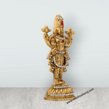 Balaji Murti Standing On Base - 3.5 x 1.5 Inches | Balaji Statue/ Metal & Gold Polish Perumal Statue for Home - Retail Maharaj