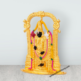 Balaji Murti With Arch - 2.5 x 2 Inches | Metal Balaji Idol/ Gold Polish Perumal Idol for Car Decor - Retail Maharaj