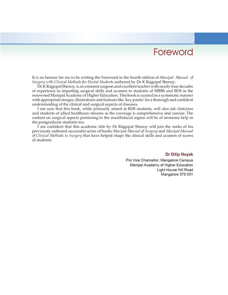 Manipal Manual Of Surgery With Clinical Methods For Dental Students 4Ed (Pb 2022) - Retail Maharaj