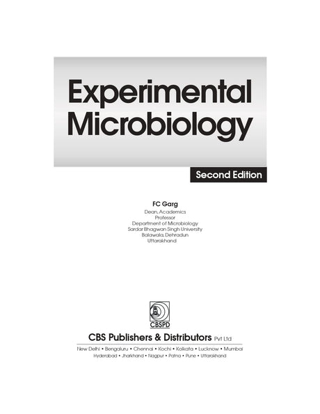 EXPERIMENTAL MICROBIOLOGY 2ED (PB 2023) - Retail Maharaj