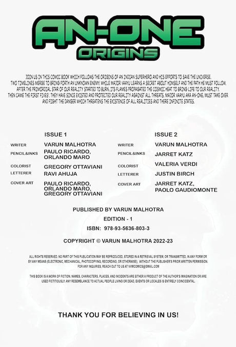 AN-One Origins 2 : Combined edition Paperback – Perpetual Calendar, 1 January 2022 (Issue 1 and Issue 2) - (Language = English) - Retail Maharaj