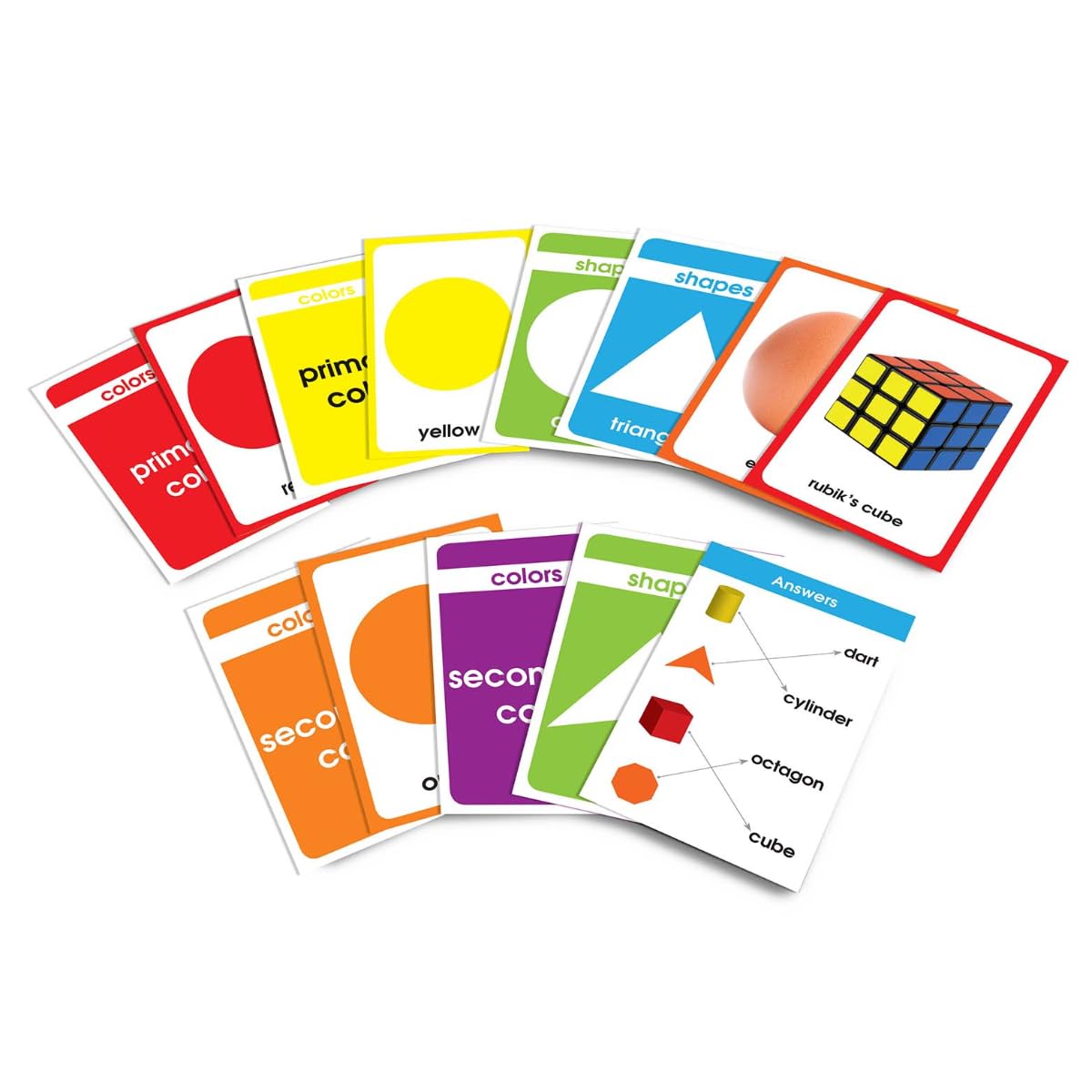 Amazing Flash Cards Colors & Shapes: Early Development of Preschool Toddler (55 Cards) - Retail Maharaj