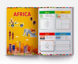 Flags of the World - Sticker Coloring Activity Book For Children : Continent, Country, Capital, Language and Currency - Retail Maharaj