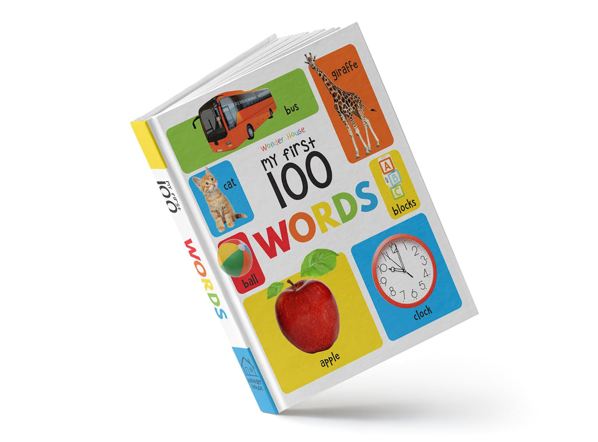 My First 100 Words: Padded Board Book for Kids | Learn First Words with Bright Pictures from Everyday Life – Animals, Food, Toys, Objects & More | Early Learning Book for Babies, Toddlers & Preschoolers | Ages 0–5 Years - Retail Maharaj