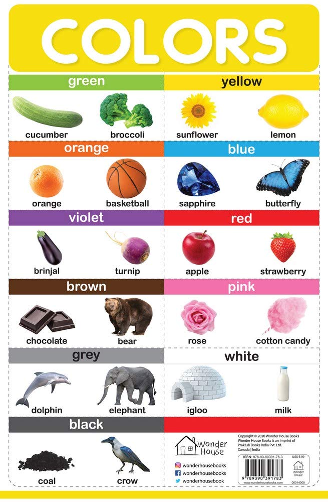 Colors - My First Early Learning Wall Posters: For Preschool, Kindergarten, Nursery And Homeschooling (19 Inches X 29 Inches) - Retail Maharaj
