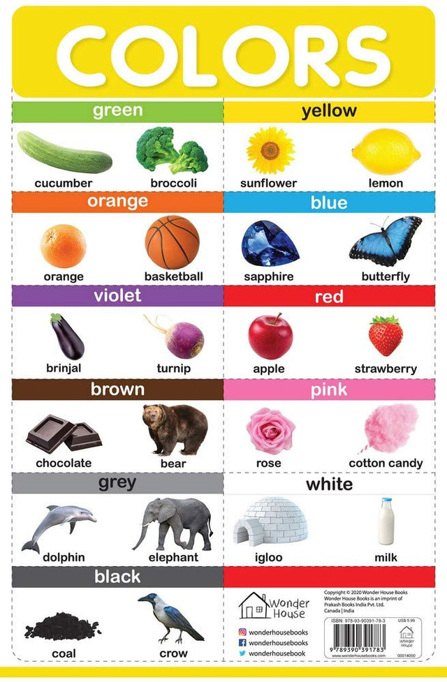 Colors - My First Early Learning Wall Posters: For Preschool, Kindergarten, Nursery And Homeschooling (19 Inches X 29 Inches) - Retail Maharaj