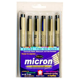 Sakura Pigma Micron Pen Set of 6, Black - Fine Tip Precision - Retail Maharaj