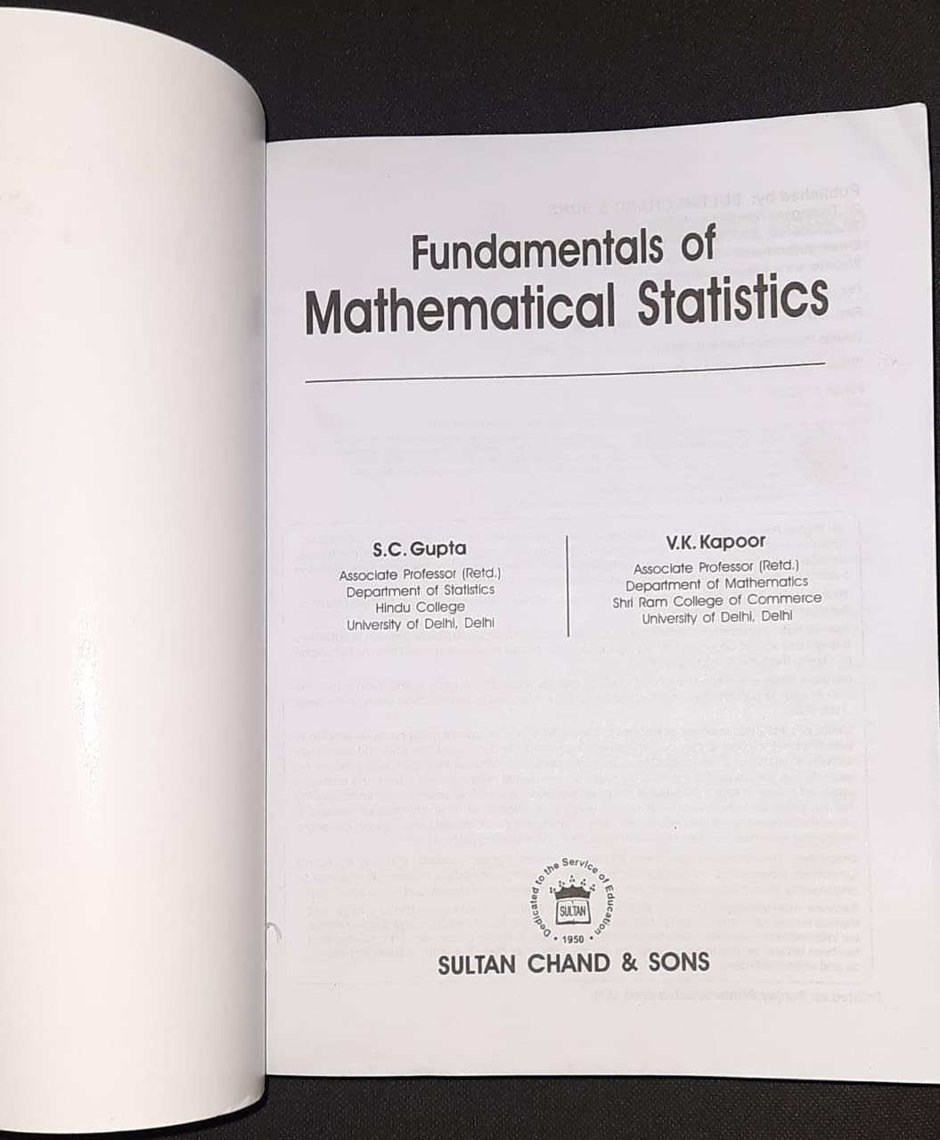 Fundamentals of Mathematical Statistics - Retail Maharaj
