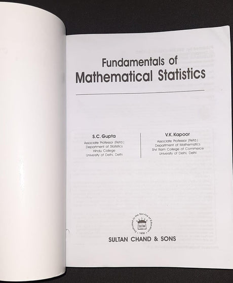 Fundamentals of Mathematical Statistics - Retail Maharaj