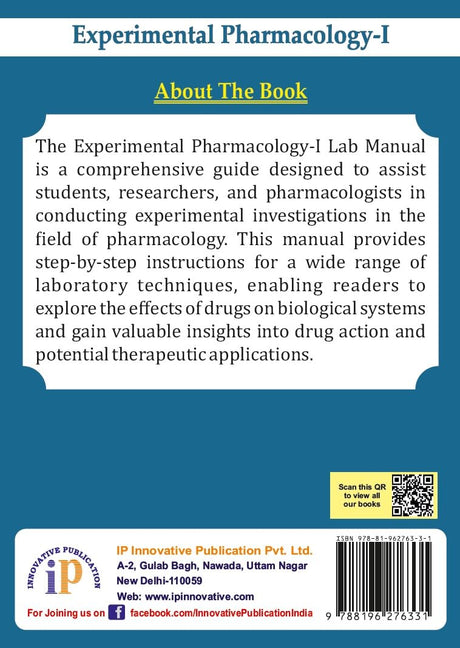Experimental Pharmacology-I Practical Book According to PCI Syllabus (For B.Pharm 4th Semester) - Retail Maharaj