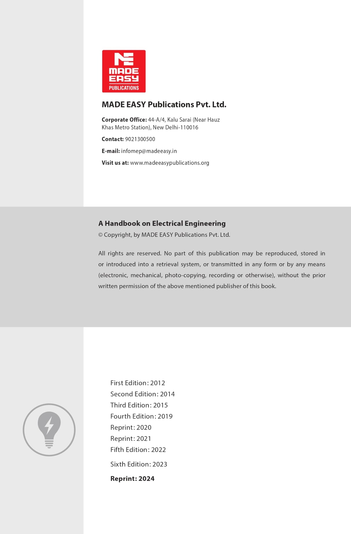A Handbook for Electrical Engineering (6th Edition) - Retail Maharaj