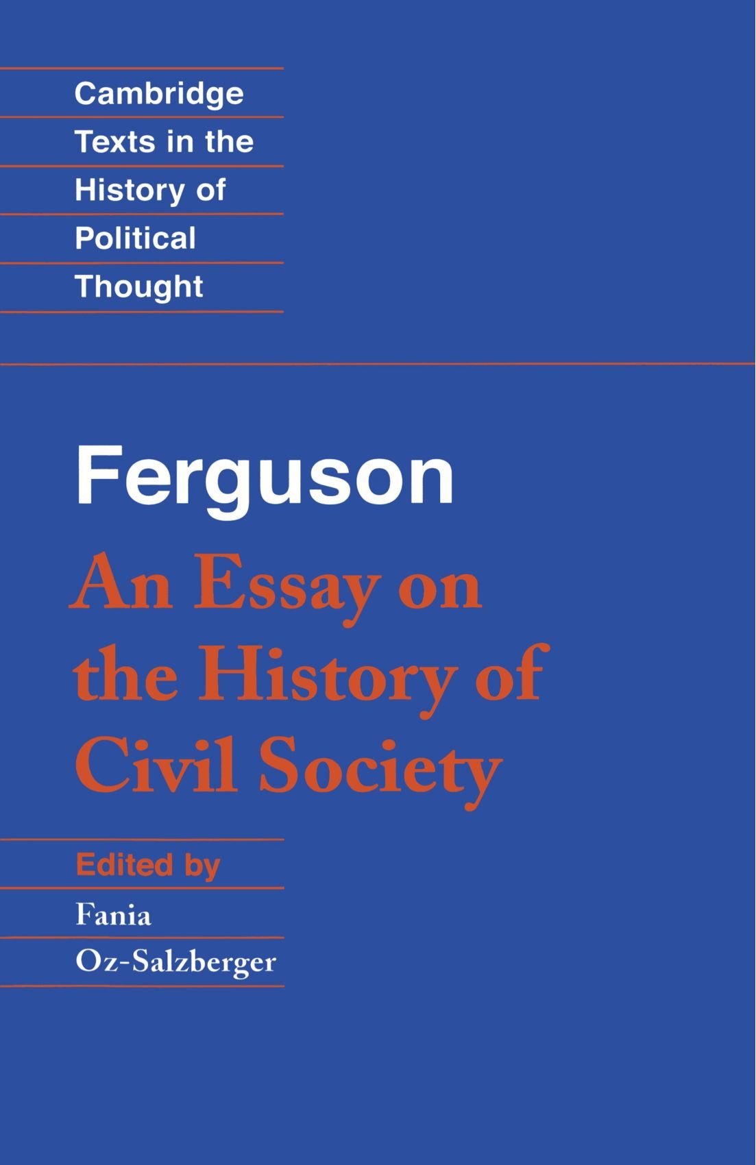 An Essay on the History of Civil Society (Cambridge Texts in the History of Political Thought) - Retail Maharaj