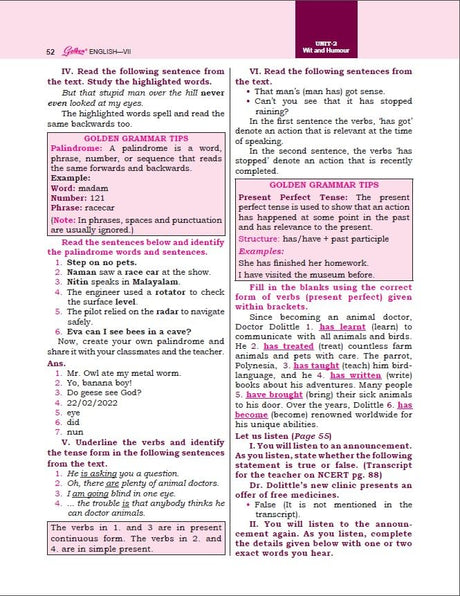 Golden English Study Material Based on NEW NCERT Poorvi For Class 7 | For CBSE 2026 Board Exams | Summary | Solved NCERT Textual Questions | Important Passages for Comprehension | Exam Oriented Question with Answers | Objective Type Question | MCQs - Retail Maharaj