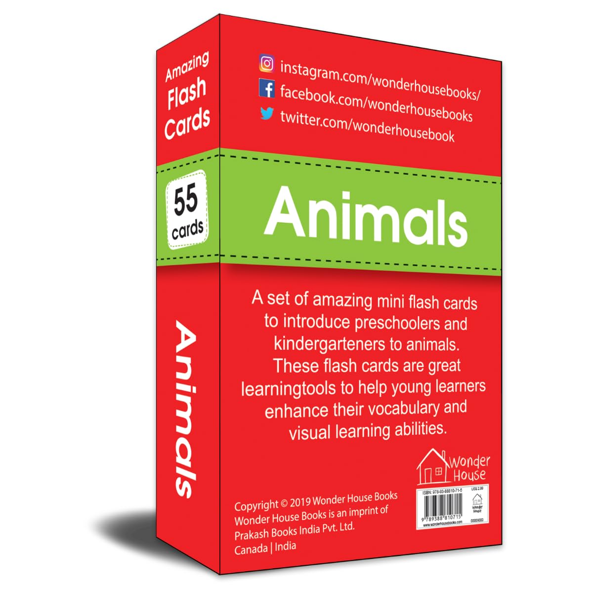 Wonder House Amazing Flash Cards Animals: Early Development Of Preschool Toddler (55 Cards),Creative_Thinking - Retail Maharaj