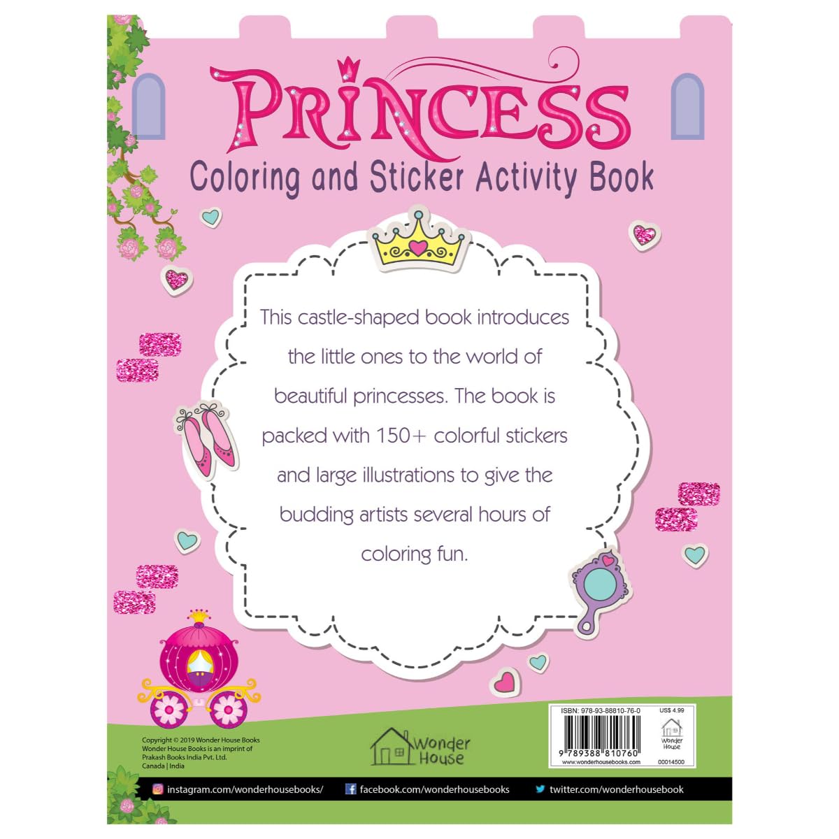 Princesses - Coloring and Sticker Activity Book (With 150+ Stickers) - Retail Maharaj