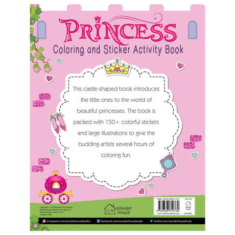 Princesses - Coloring and Sticker Activity Book (With 150+ Stickers) - Retail Maharaj