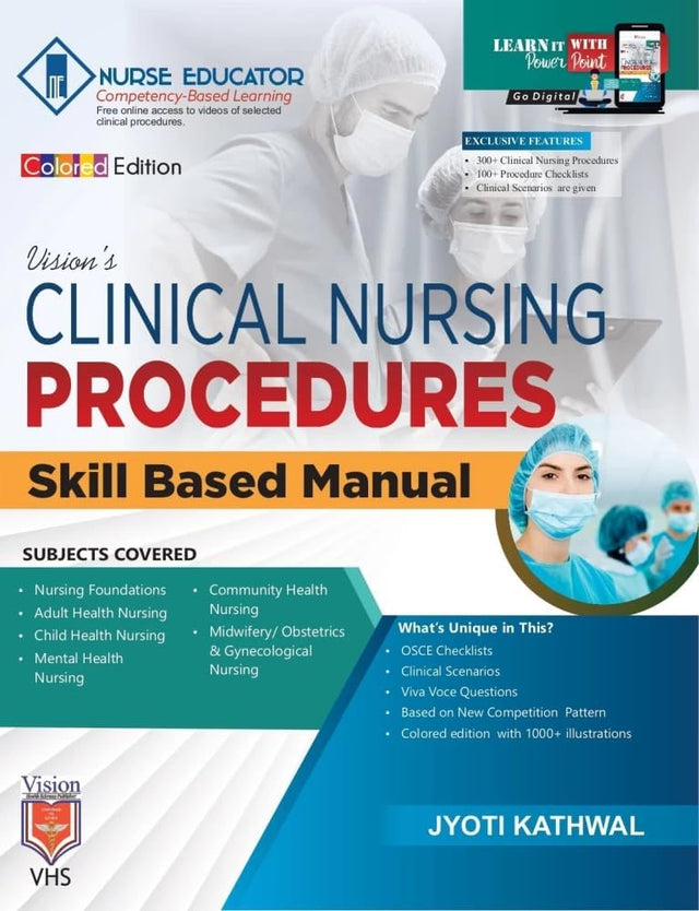 Vision's Clinical Nursing Procedures Skill Based Manual | Colored Edition | Vision Publishers - Retail Maharaj