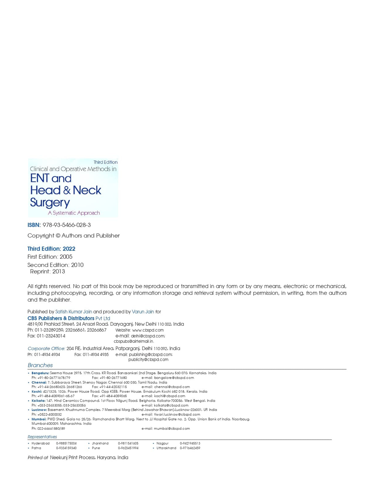 Clinical And Operative Methods In Ent And Head And Neck Surgery A Systematic Approach 3Ed (Hb 2024) - Retail Maharaj